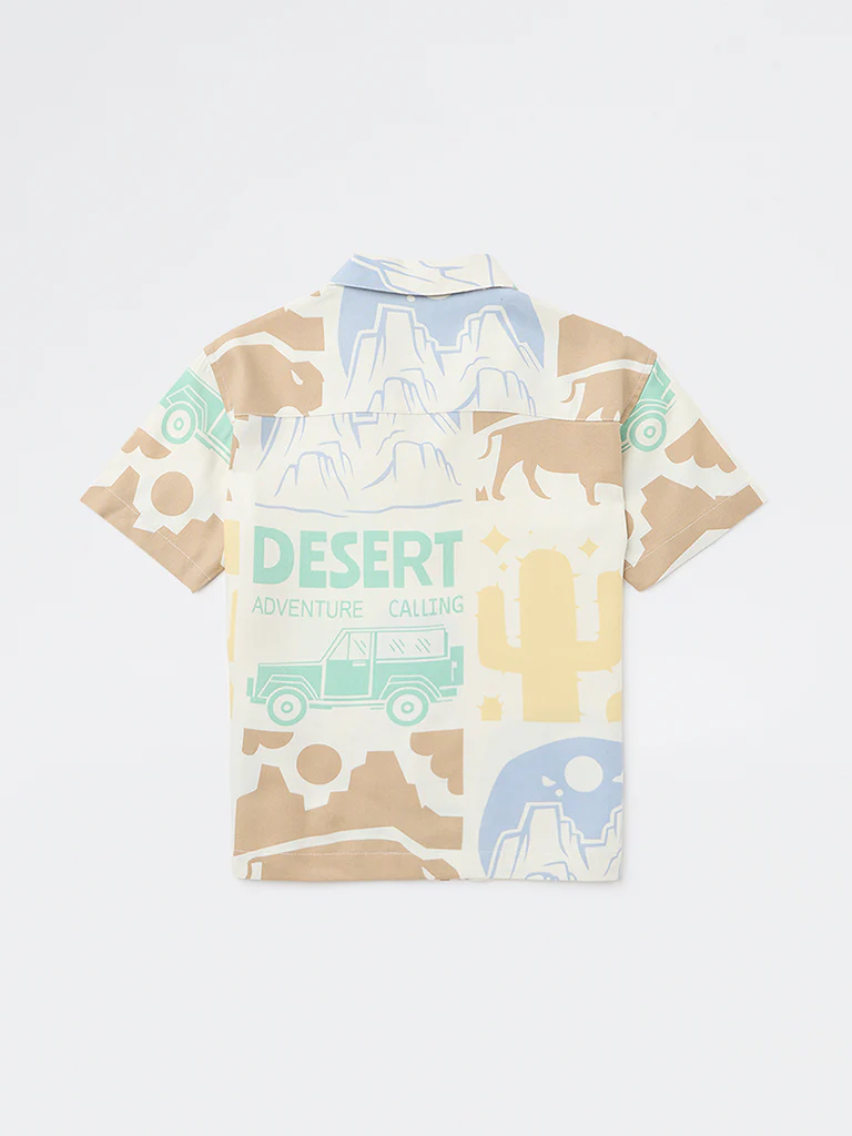 HOP Kids Boys Multicolour Printed Resort-Fit Shirt - Image 4