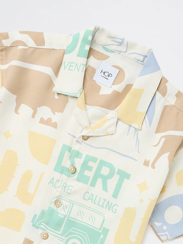 HOP Kids Boys Multicolour Printed Resort-Fit Shirt - Image 5