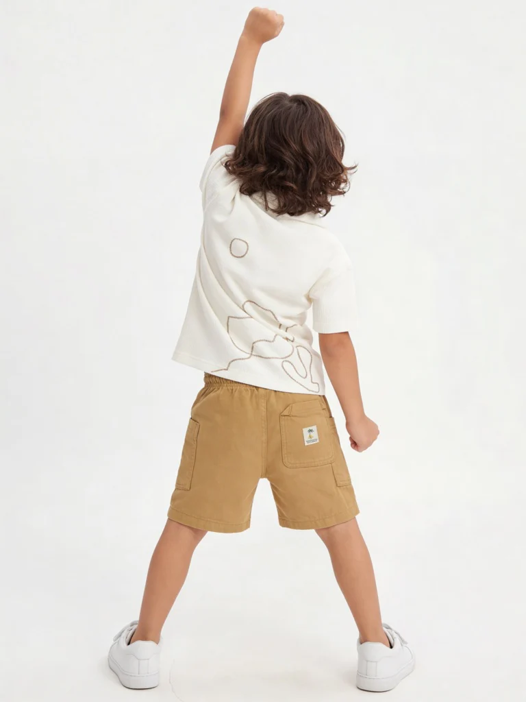HOP Kids Boys Mustard Mid-Rise Cotton Shorts - Image 3