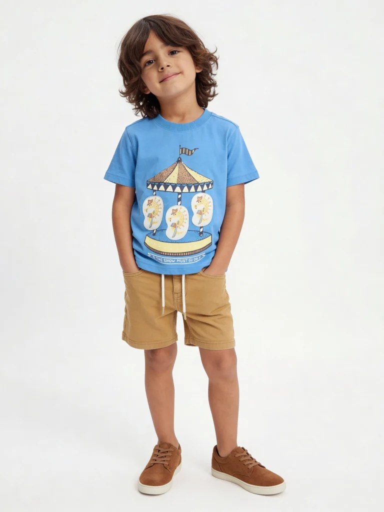 HOP Kids Boys Mustard Mid-Rise Denim Shorts