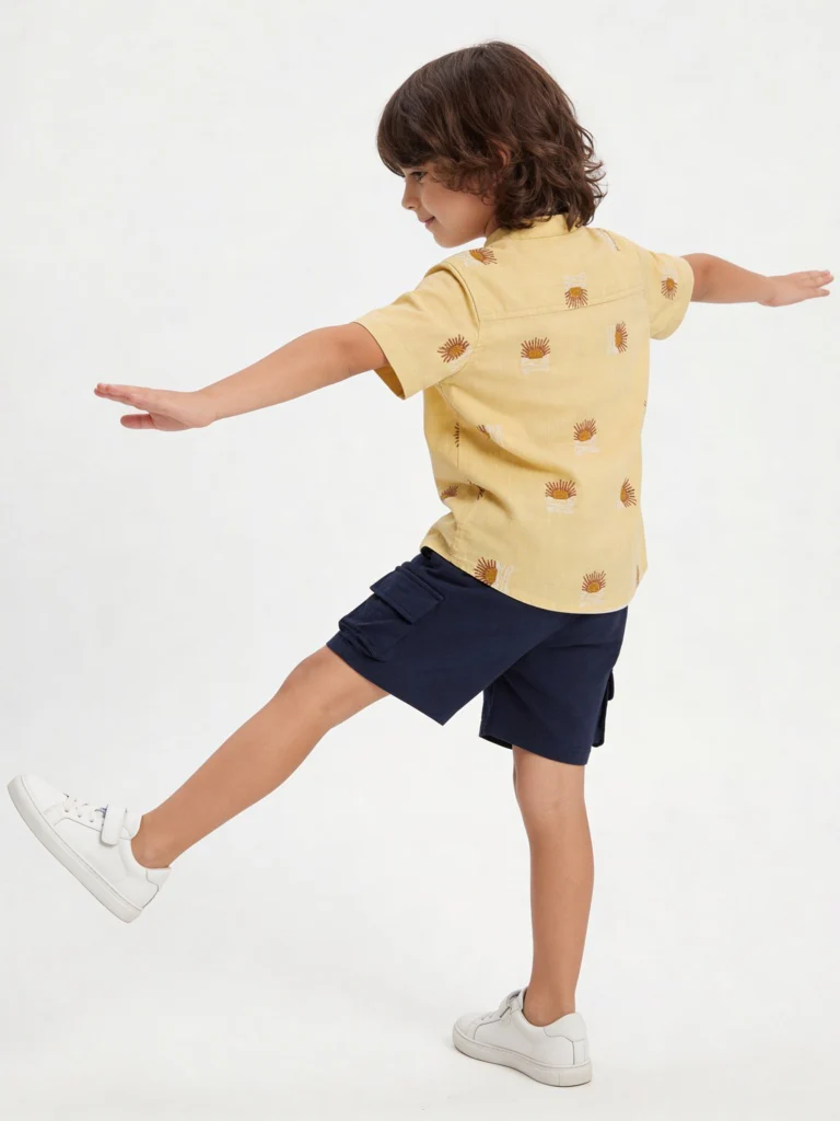 HOP Kids Boys Navy Mid-Rise Cotton Shorts - Image 2