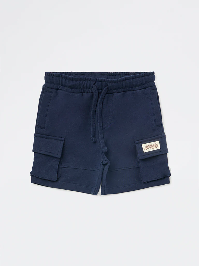 HOP Kids Boys Navy Mid-Rise Cotton Shorts - Image 3