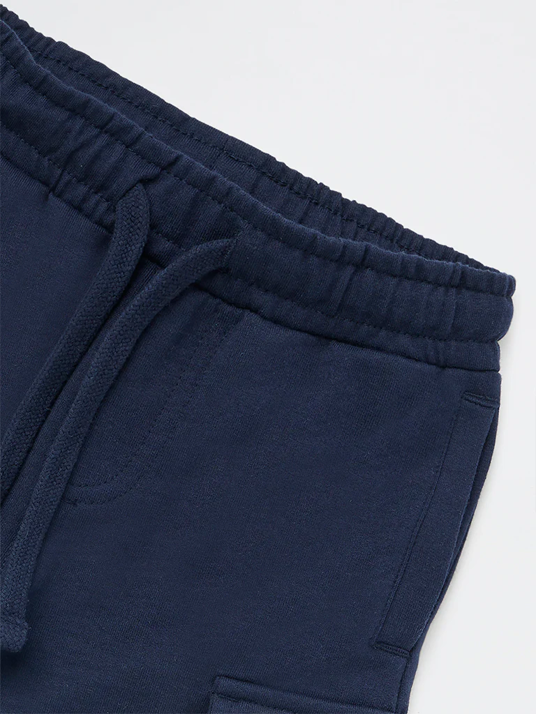 HOP Kids Boys Navy Mid-Rise Cotton Shorts - Image 5