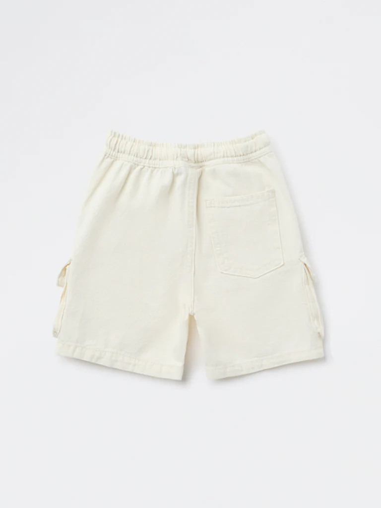 HOP Kids Boys Off-White Mid-Rise Cotton Cargo Shorts - Image 5