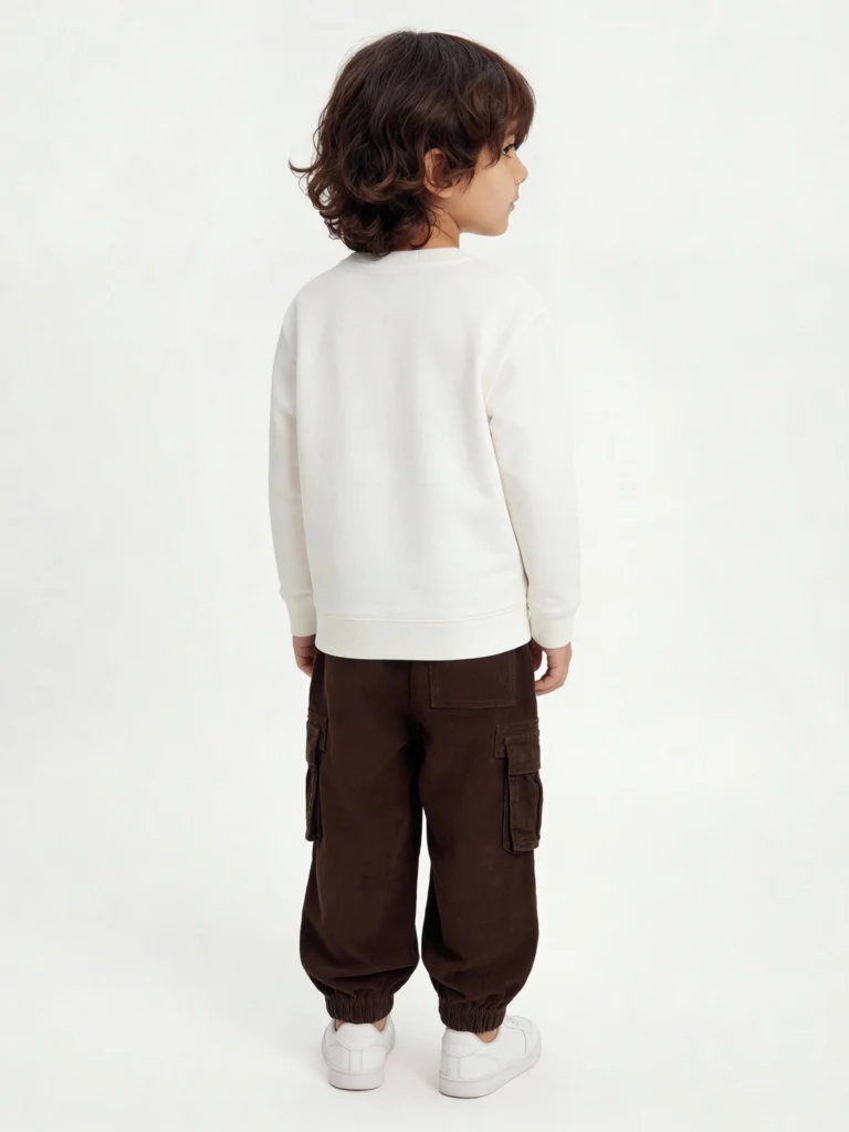 HOP Kids Boys Off-White Printed Cotton-Blend Sweatshirt - Image 2