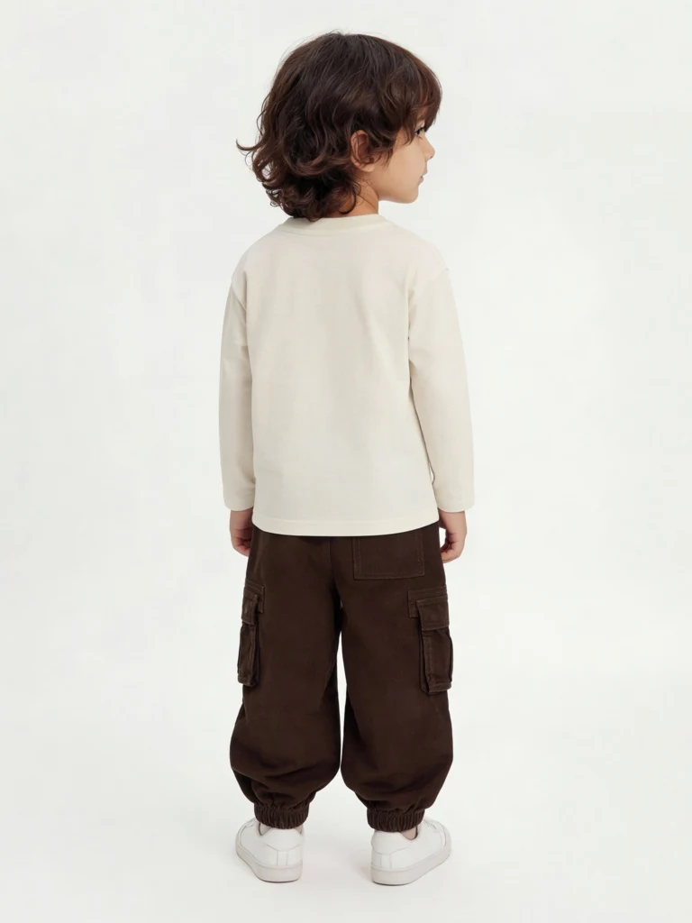 HOP Kids Boys Off-White Printed Cotton T-Shirt - Image 2