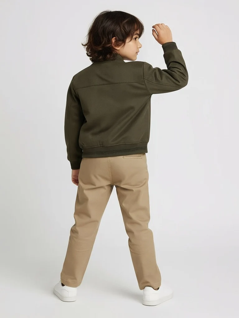 HOP Kids Boys Olive Suede Jacket - Image 6