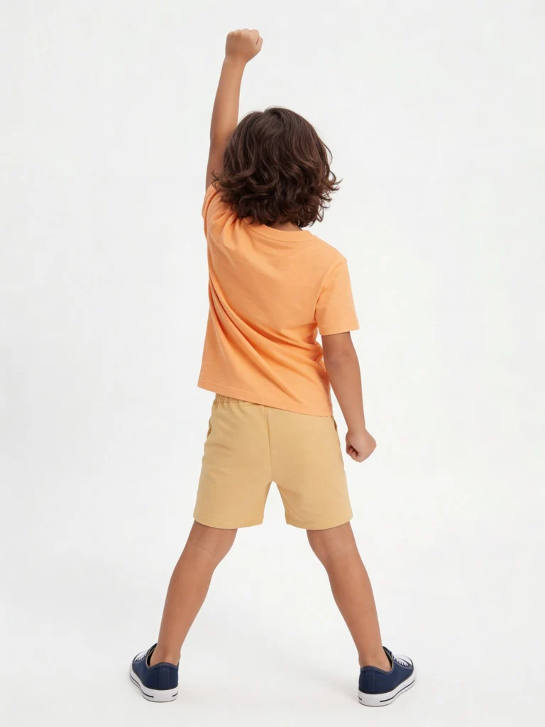 HOP Kids Boys Orange Animal Pattern Cotton T-Shirt - Image 3