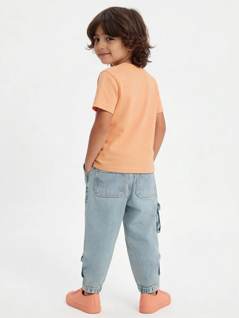 HOP Kids Boys Orange Cityscape Printed Cotton T-Shirt - Image 3