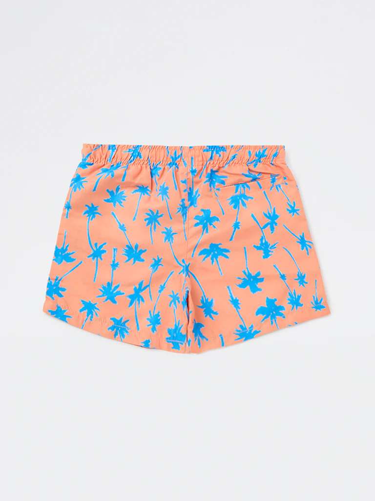 HOP Kids Boys Orange Tropical Printed Mid-Rise Swim Shorts - Image 5
