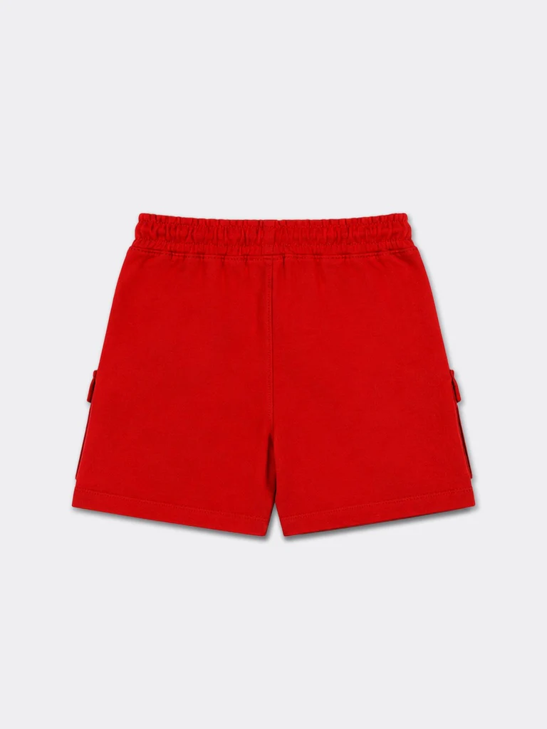 HOP Kids Boys Red Graphic Design Cotton Shorts - Image 4