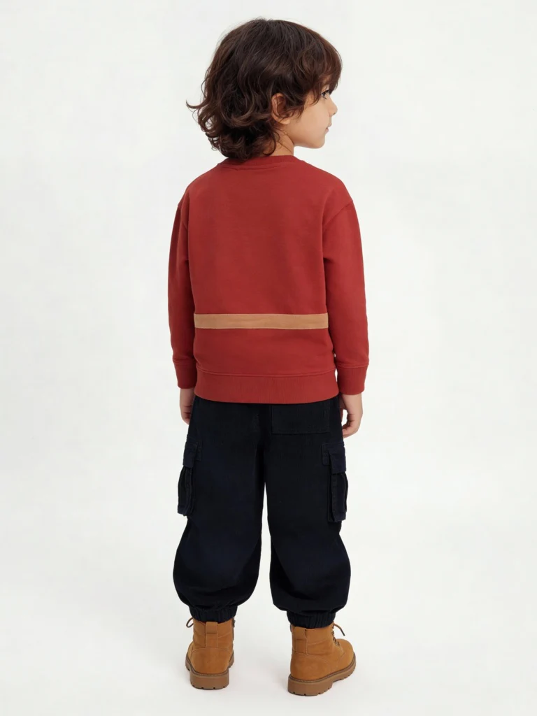 HOP Kids Boys Rust Pouch Detailed Cotton-Blend Sweatshirt - Image 2