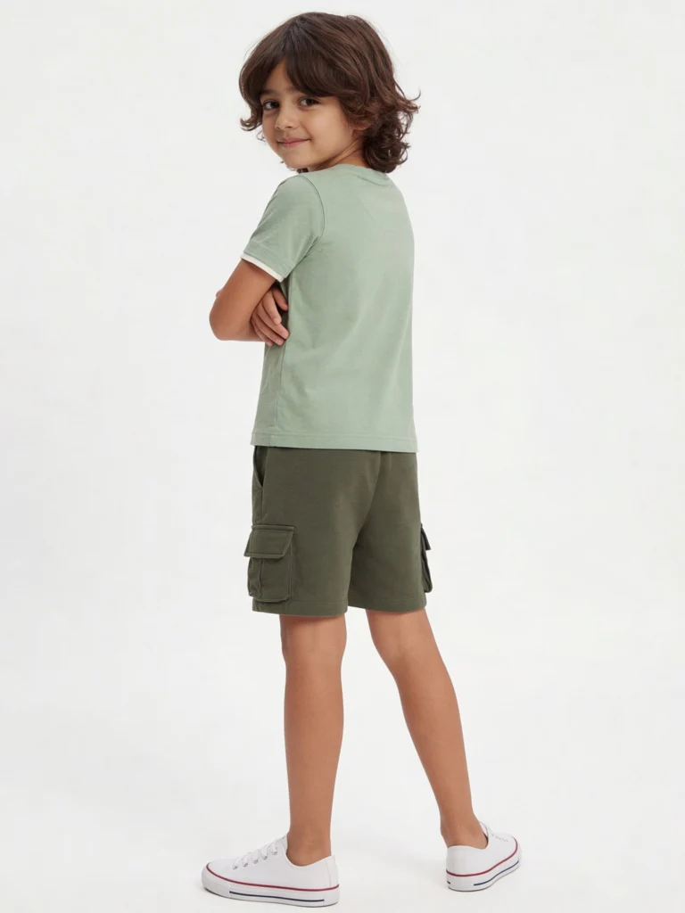 HOP Kids Boys Sage Textured Cotton T-Shirt - Image 3