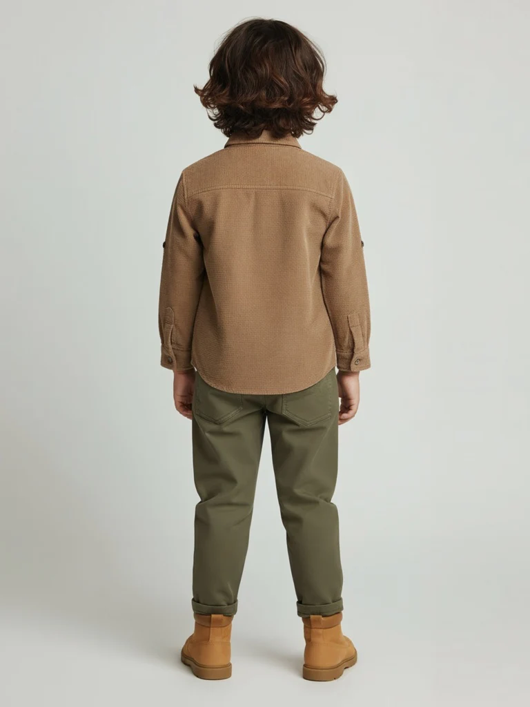 HOP Kids Boys Taupe Cotton Shirt - Image 2