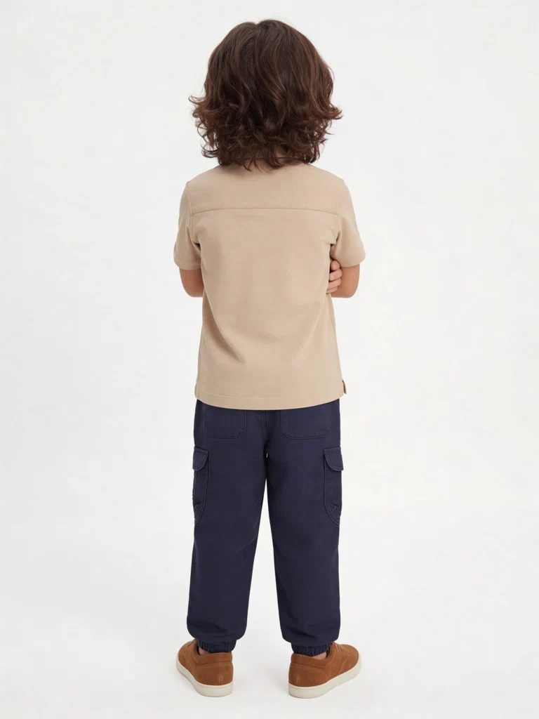HOP Kids Boys Taupe Graphic Printed Shirt - Image 2