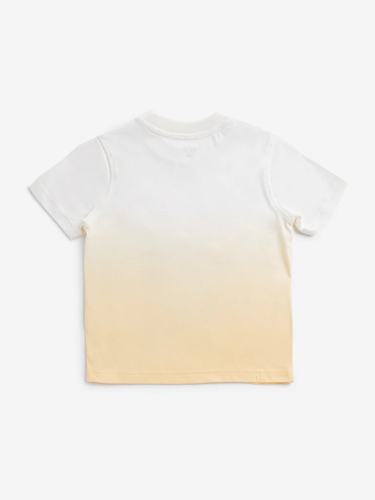 HOP Kids Boys Yellow Animal Print Cotton T-Shirt - Image 3