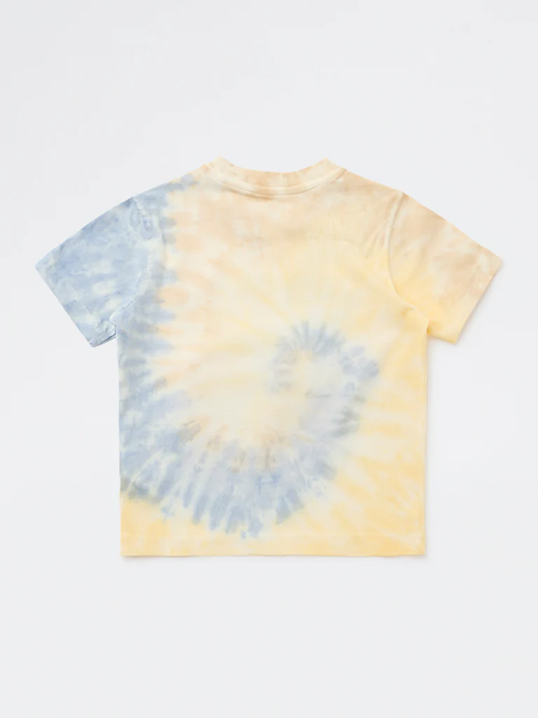 HOP Kids Boys Yellow Tie-Dye Pattern Cotton T-Shirt - Image 5