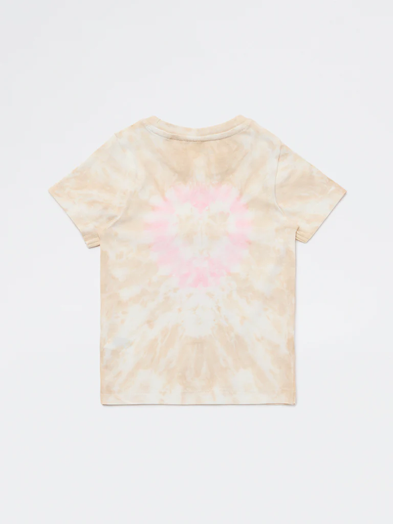 HOP Kids Girls Beige Embellished Cotton T-Shirt - Image 5