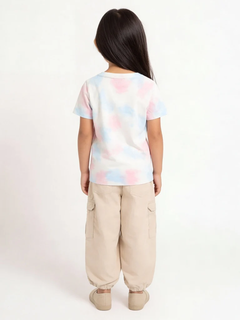 HOP Kids Girls Beige Solid High-Rise Cotton Joggers - Image 2