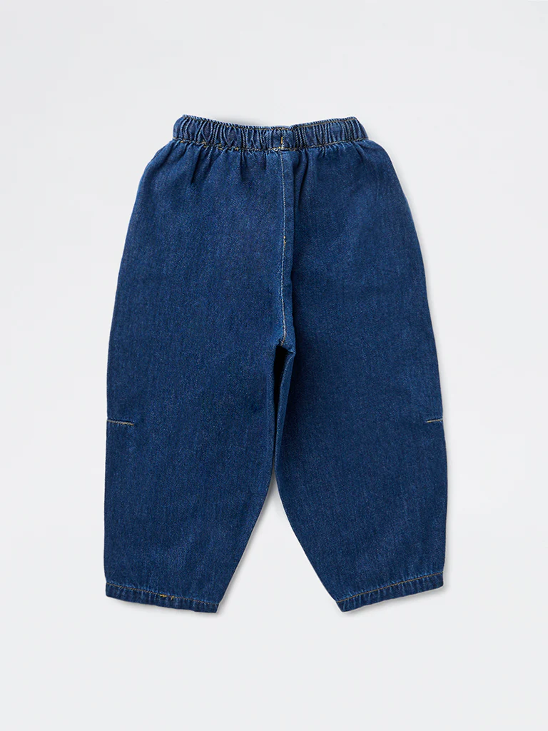 HOP Kids Girls Blue Washed Relaxed-Fit High-Rise Jeans - Image 5
