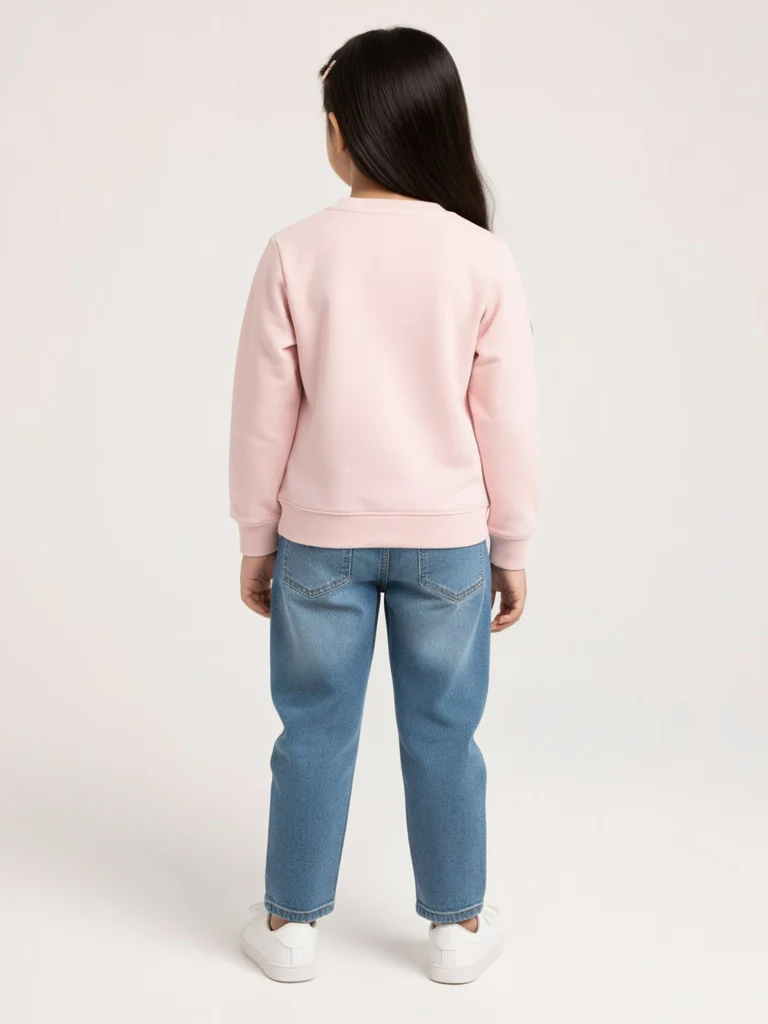 HOP Kids Girls Dusty Pink Embellished Cotton-Blend Sweatshirt - Image 3