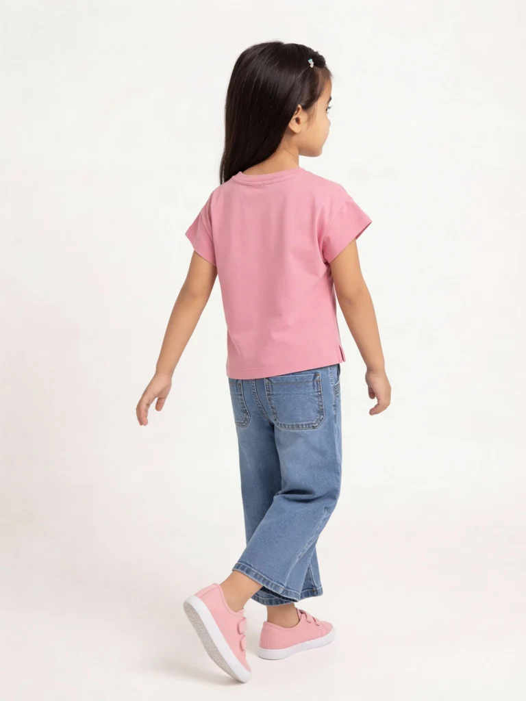 HOP Kids Girls Dusty Pink Musical-Themed Cotton T-Shirt - Image 3