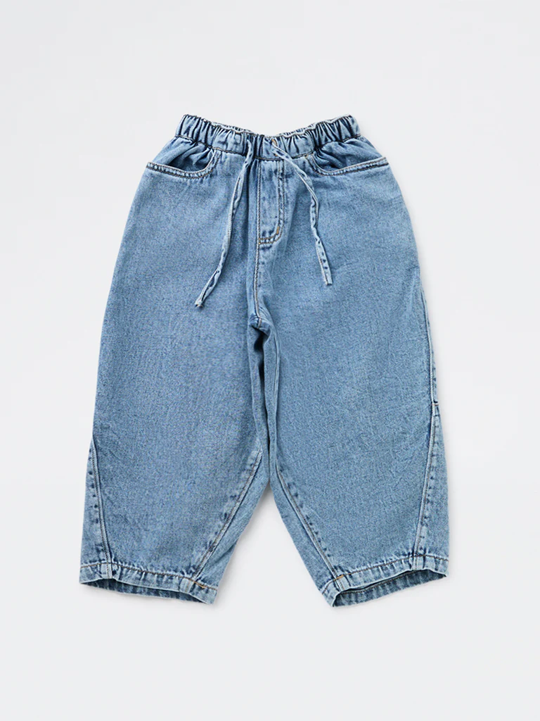 HOP Kids Girls Light Blue Washed Mid-Rise Jeans