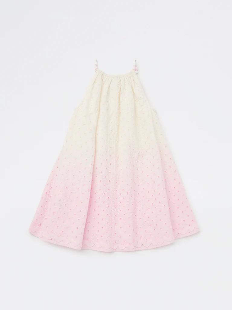 HOP Kids Girls Lilac Schiffli Detailed A-Line Cotton Dress - Image 4