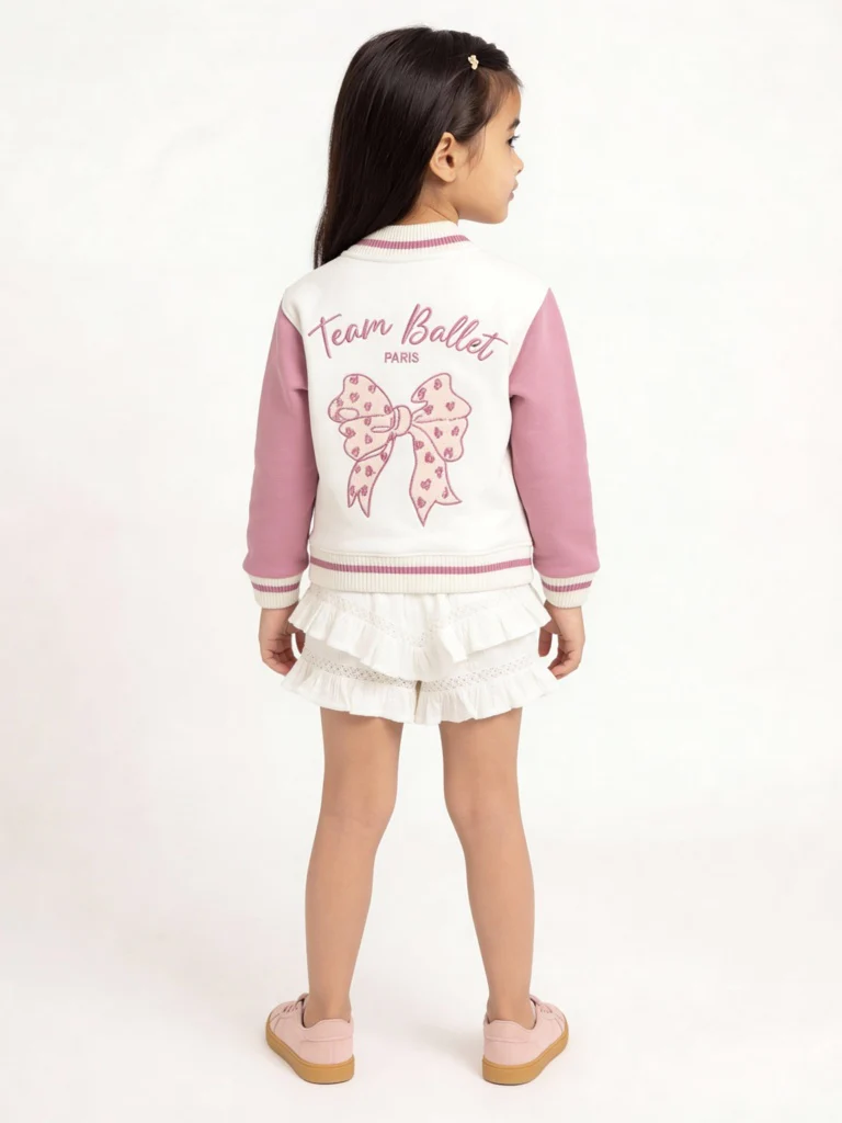 HOP Kids Girls Off-White Cotton-Blend High-Rise Skirt - Image 2