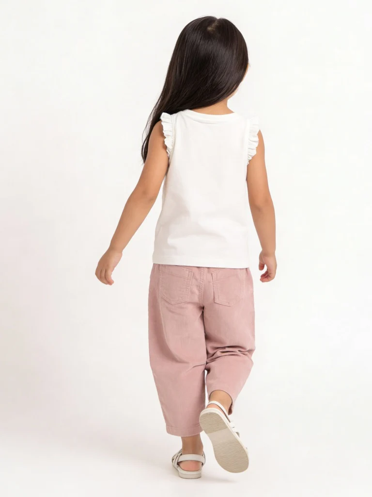 HOP Kids Girls Off White Embroidered Cotton Top - Image 3