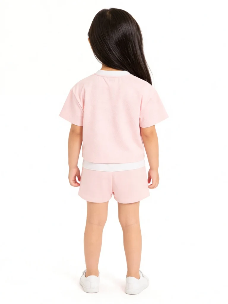 HOP Kids Girls Off-White Numerical Printed High-Rise Shorts - Image 2