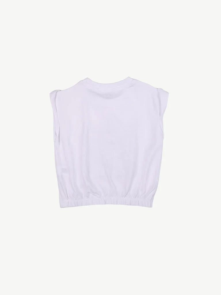 HOP Kids Girls Off-White Printed Cotton T-Shirt - Image 4