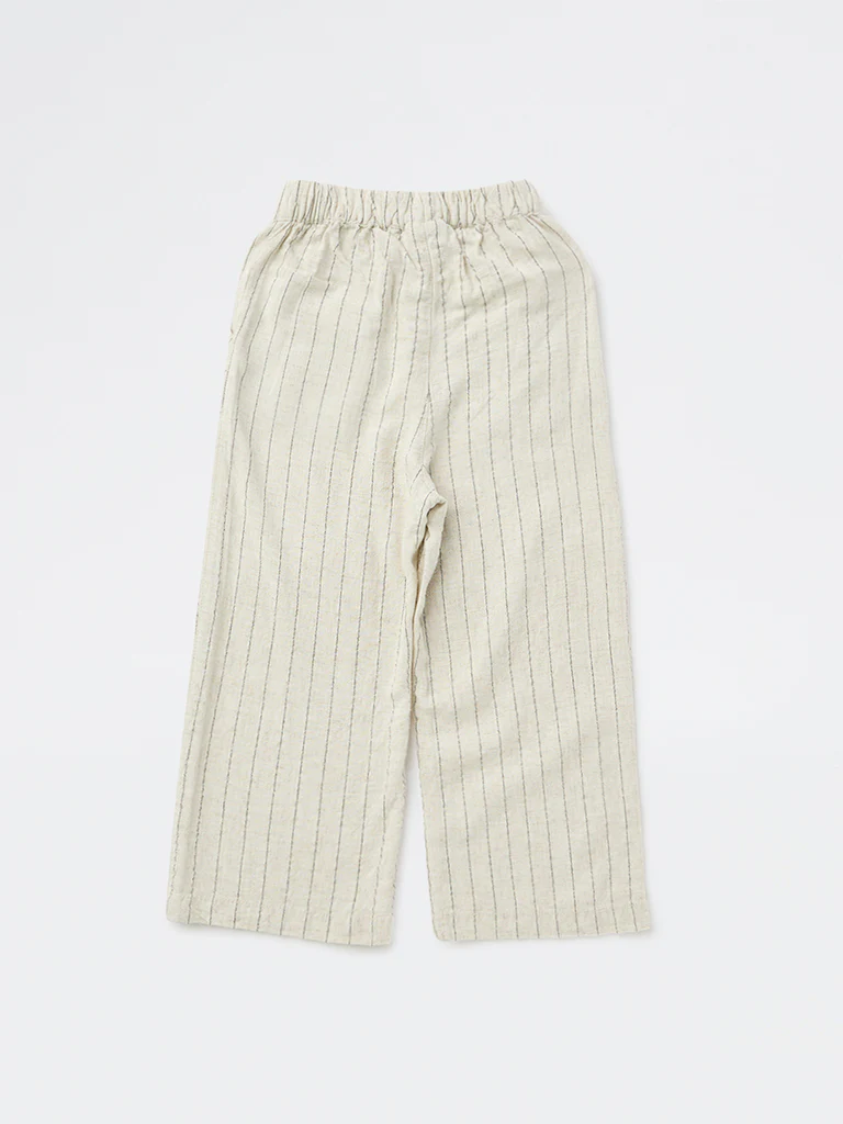 HOP Kids Girls Off-White Stripe-Pattern Mid-Rise Pants - Image 4