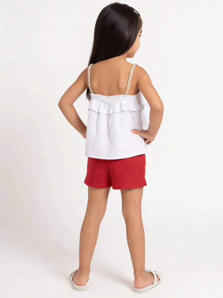 HOP Kids Girls Off-White Textured Top - Image 2
