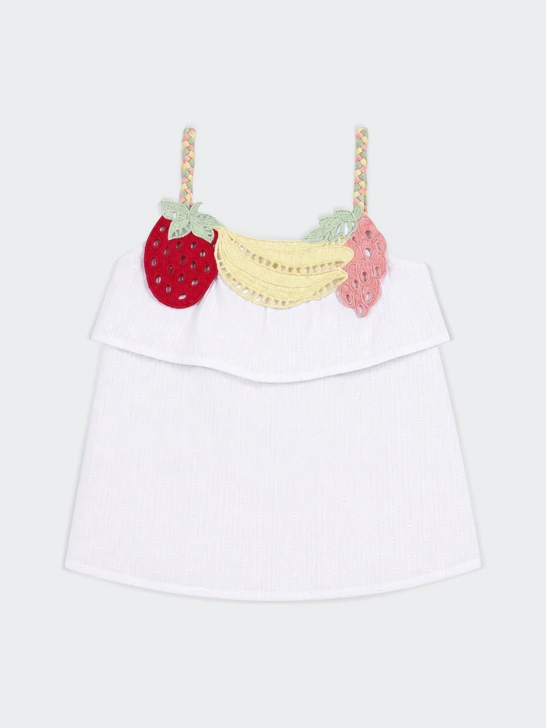 HOP Kids Girls Off-White Textured Top - Image 3