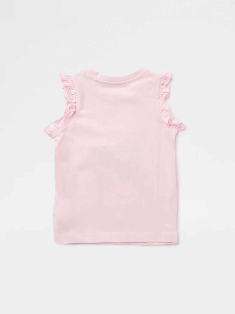 HOP Kids Girls Pink Bow-Detailed Cotton Top - Image 5