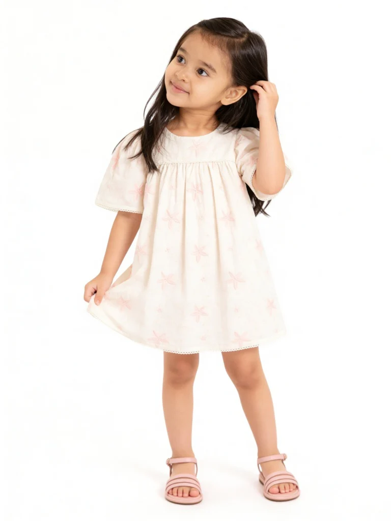 HOP Kids Girls Pink Bow-Detailed Mesh Overlay Dress