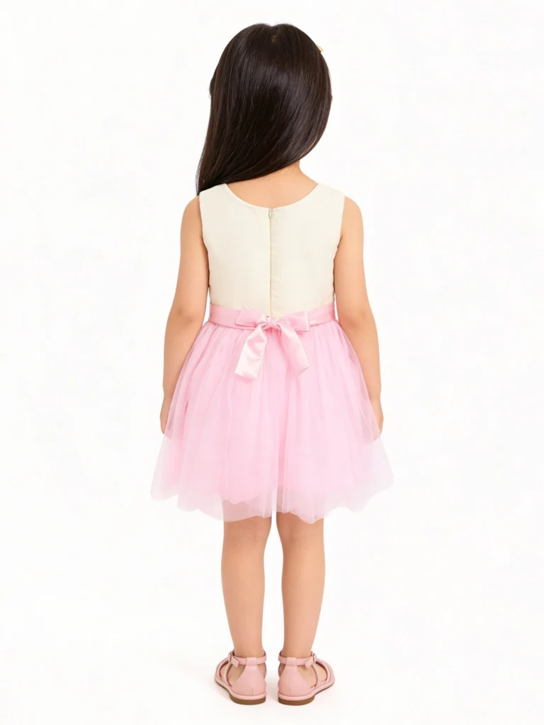 HOP Kids Girls Pink Bow Detailed Party Dress - Image 2