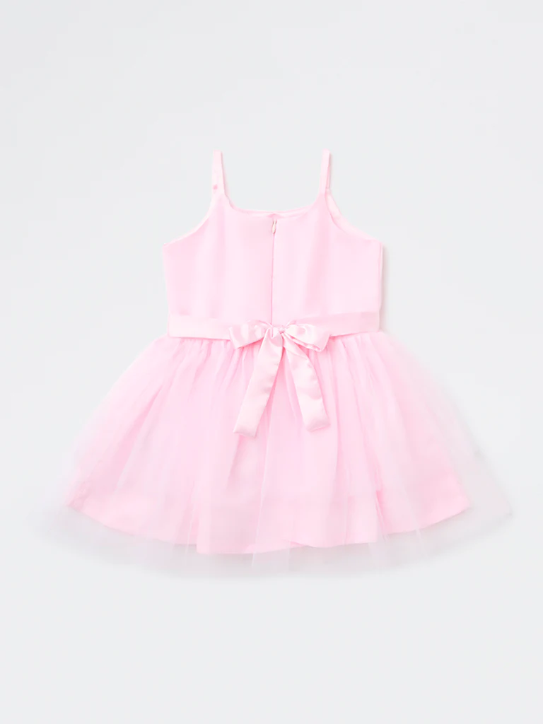 HOP Kids Girls Pink Bow Detailed Party Dress - Image 4