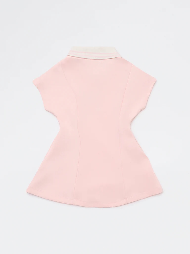 HOP Kids Girls Pink Embroidered Cotton-Blend A-Line Dress - Image 4