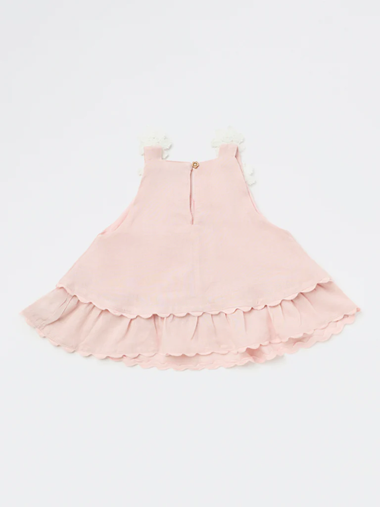 HOP Kids Girls Pink Floral Applique Top - Image 4