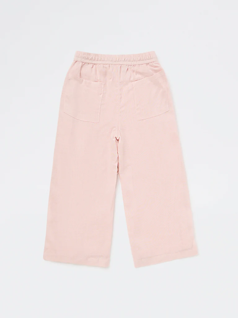 HOP Kids Girls Pink Floral Detailed High-Rise Trousers - Image 4