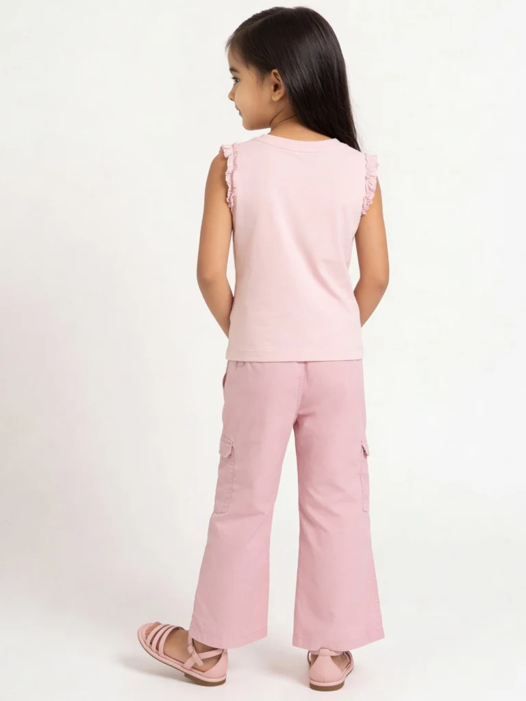 HOP Kids Girls Pink Ice-Cream Design Cotton Top - Image 3