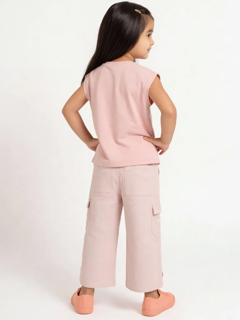 HOP Kids Girls Pink Scenic-Printed Cotton T-Shirt - Image 3