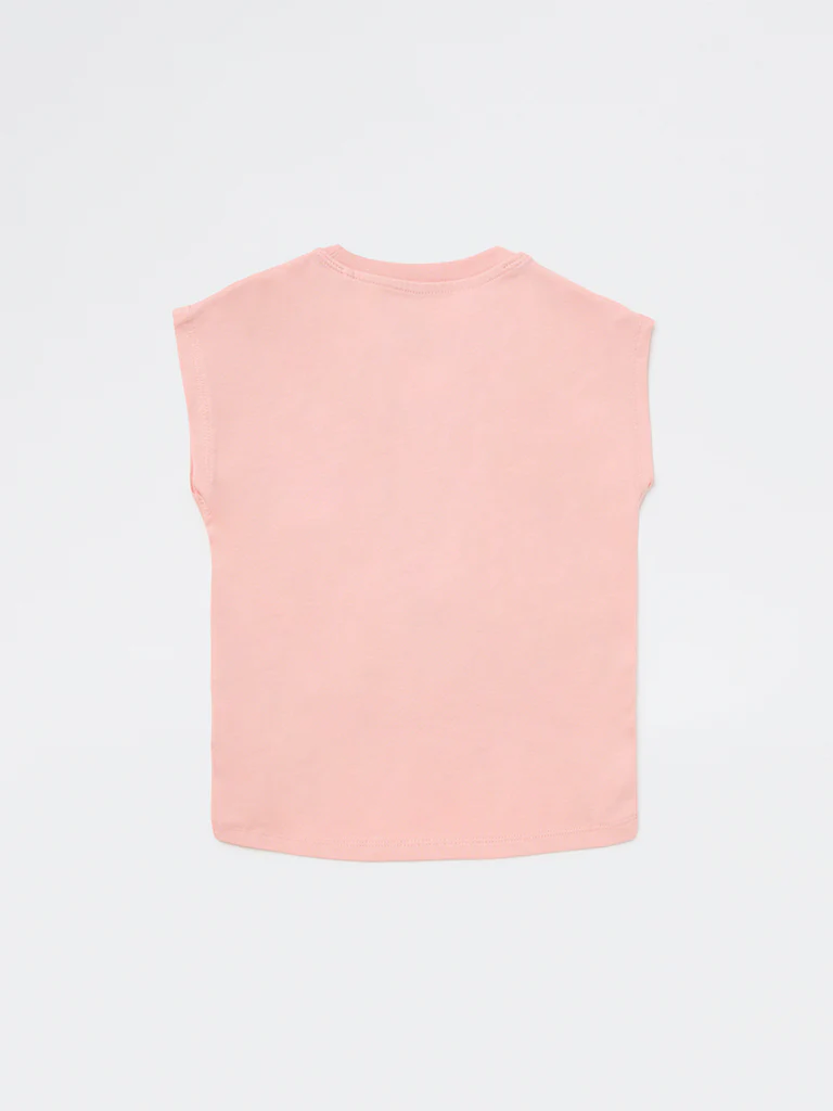 HOP Kids Girls Pink Scenic-Printed Cotton T-Shirt - Image 5