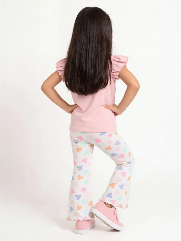HOP Kids Girls Pink Shell Embroidered Cotton Top - Image 3