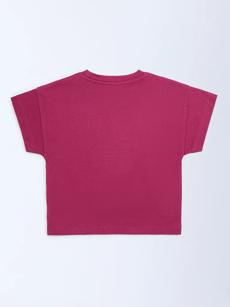 HOP Kids Girls Red Animal Design Cotton T-Shirt - Image 4