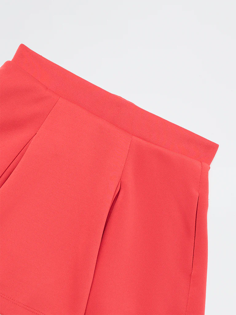 HOP Kids Girls Red Pleated High-Rise Skirt - Image 6