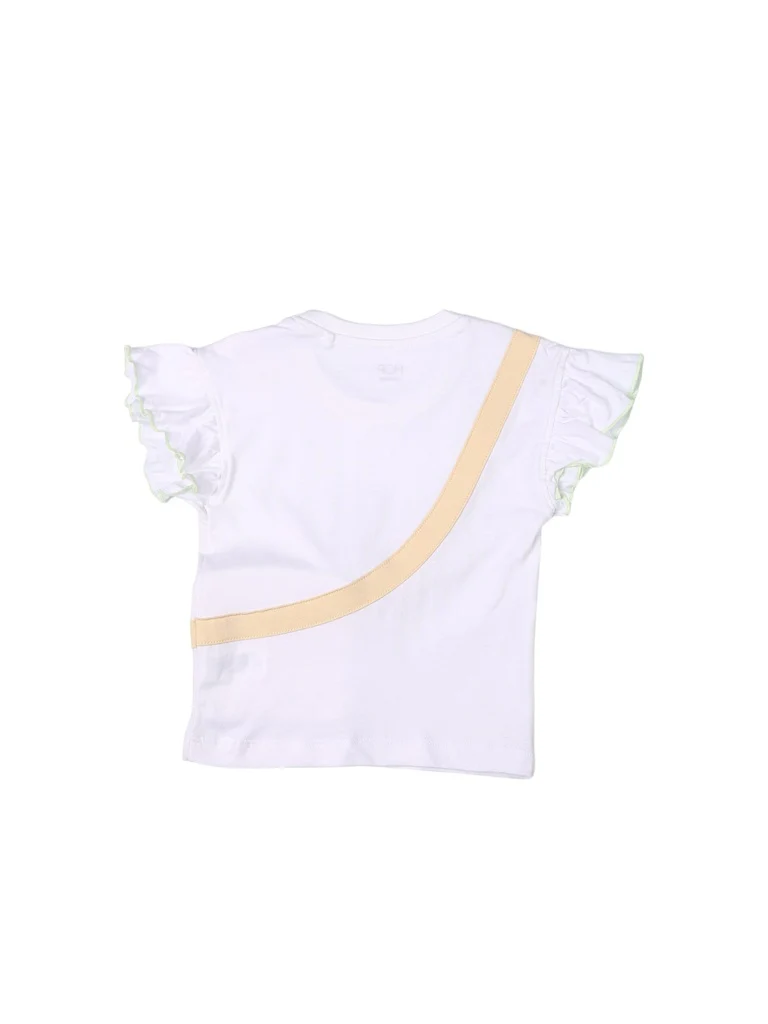 HOP Kids Girls White Cherry Gingham Bag Cotton T-Shirt - Image 4
