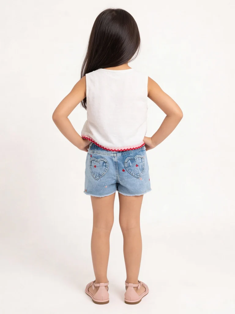 HOP Kids Girls White Embroidered Cotton Top - Image 2